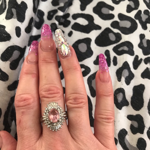 Sterling & Pink Sapphire Fashion Ring - Picture 2 of 9